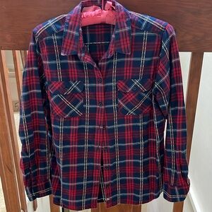 Eddie Bauer plaid long sleeve button up shirt